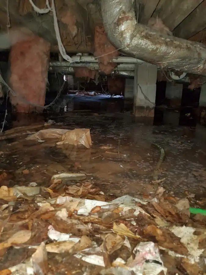Crawl space flood assessment for Commercial Water Damage Restoration in Eudora
